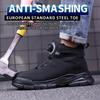 Wasserdichte Herrenstiefel Drehknöpfe Sicherheitsschuhe Herren Durchstichsichere Arbeitsstiefel Stahlkappenschuhe Leichte Unzerstörbare Schuhe