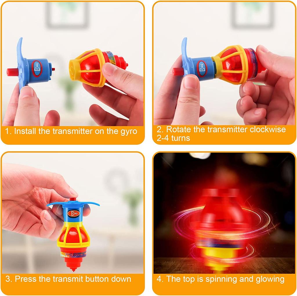 Light Up Spinning Tops Luminous Colorful Top Ejection Toy Classic Gyroscope Novelty Bulk Toys Party Favors For Kids Children