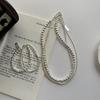 S925 Sterling Silver Round Bead Winding Necklace Wind Niche Design Gradual Change Bead Bracelet Set Chain Jewelry
