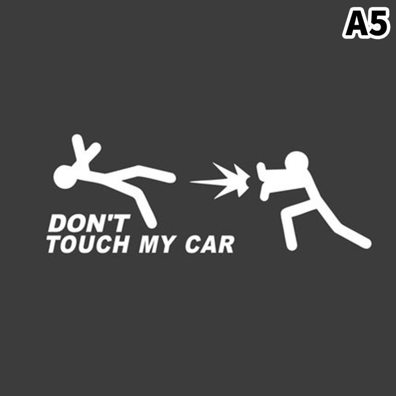 1pc Car Sticker Don't Touch My Car Creative Funny Reflective Car Decoration Stickers Car Window Accessories Car Body Decal