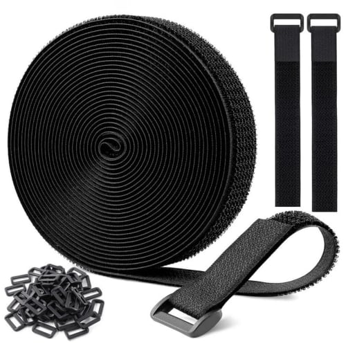 TRIWONDER Strong Velcro Straps, Hook-and-Loop Fasteners, Cable Ties, Cargo Ties, Fasteners, Elastic Straps with Buckles, for Wire Storage, Luggage Pac