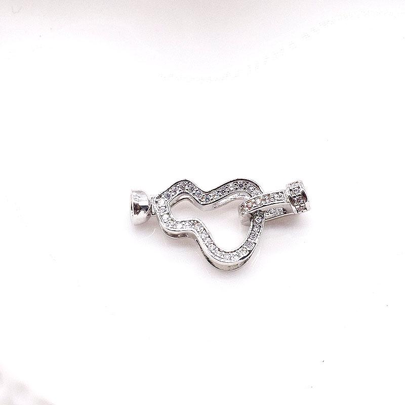 925 Silver-Plated Pearl Necklace Clasp - DIY Jewelry Sweater Chain Lock Gourd Clasp