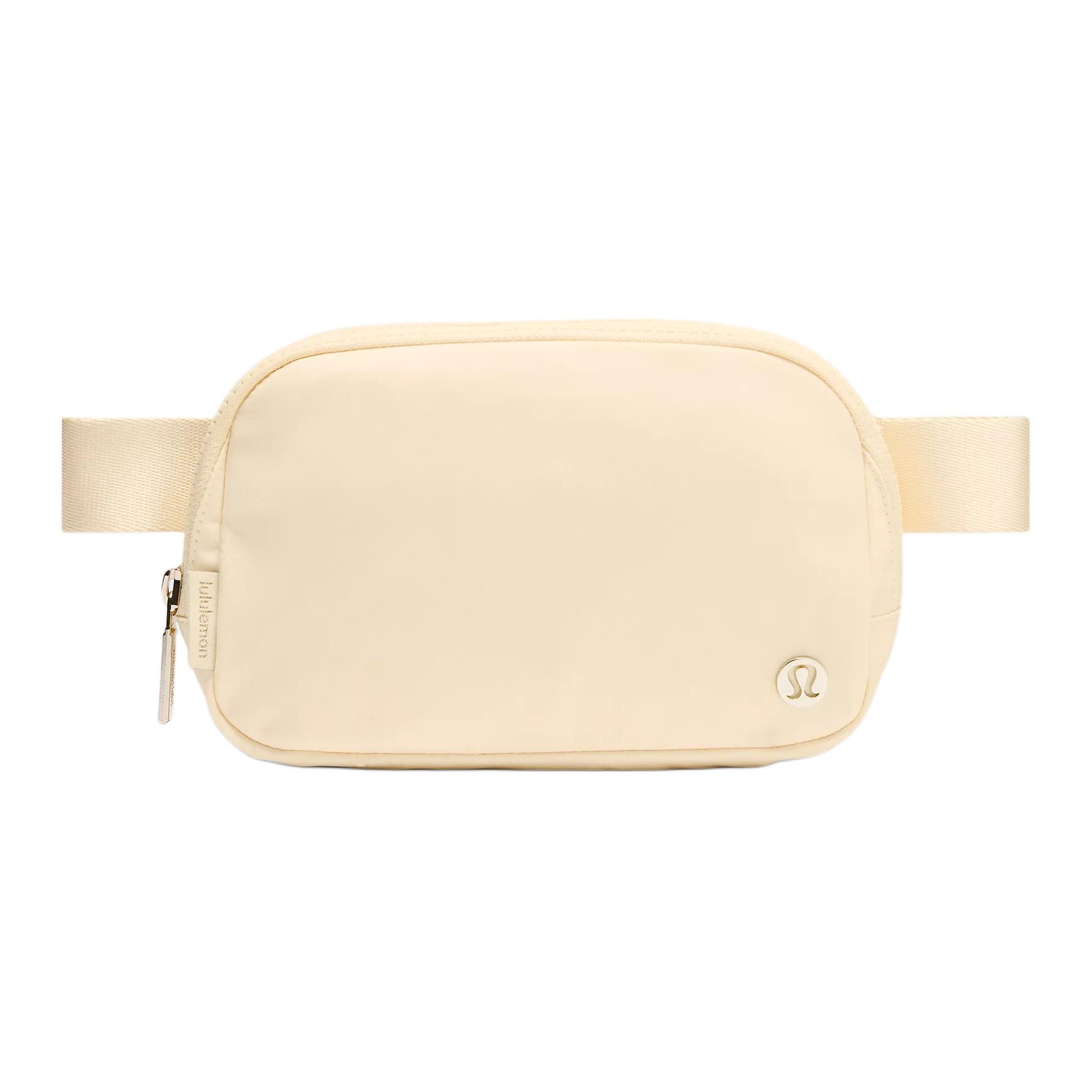 Lululemon Everywhere 1L Logo Zip Nylon Waist Bag Unisex Waist Bag Cream-Yellow LU9AX2S-046927 Butter Yellow