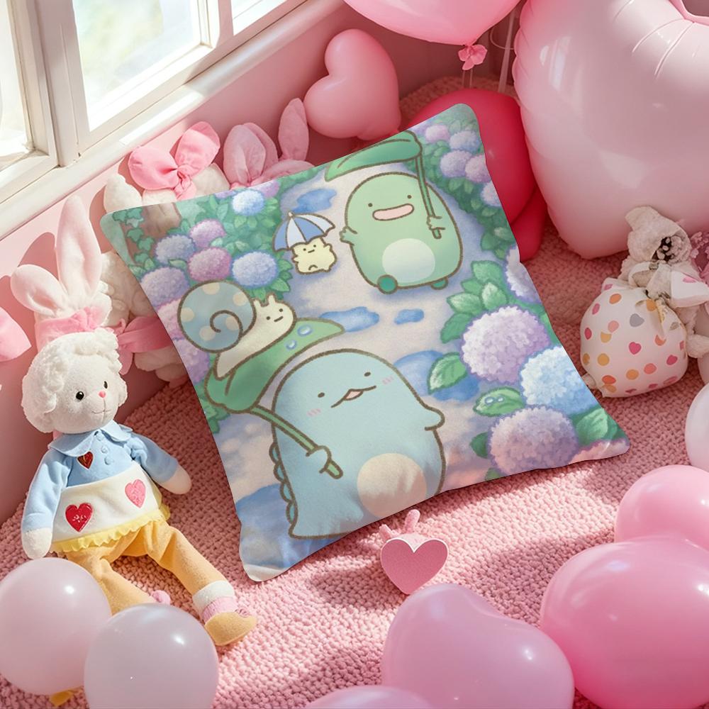 S-Sumikko Cute G-Gurashis Cushion Cover Pattern Printed Pillowcase for Living Room Sofa Cushion Cover & Bedroom Decor