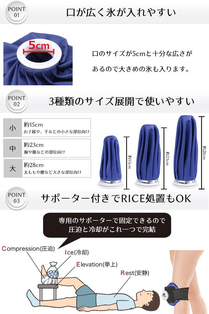 Icing Ice Ice Cool Hot and First General Sports [StAn] Bag, Pack, Icing, Bag, Down, Cold, Aid, Ankle, Shoulder, Knee, Elbow, (S, Blue)