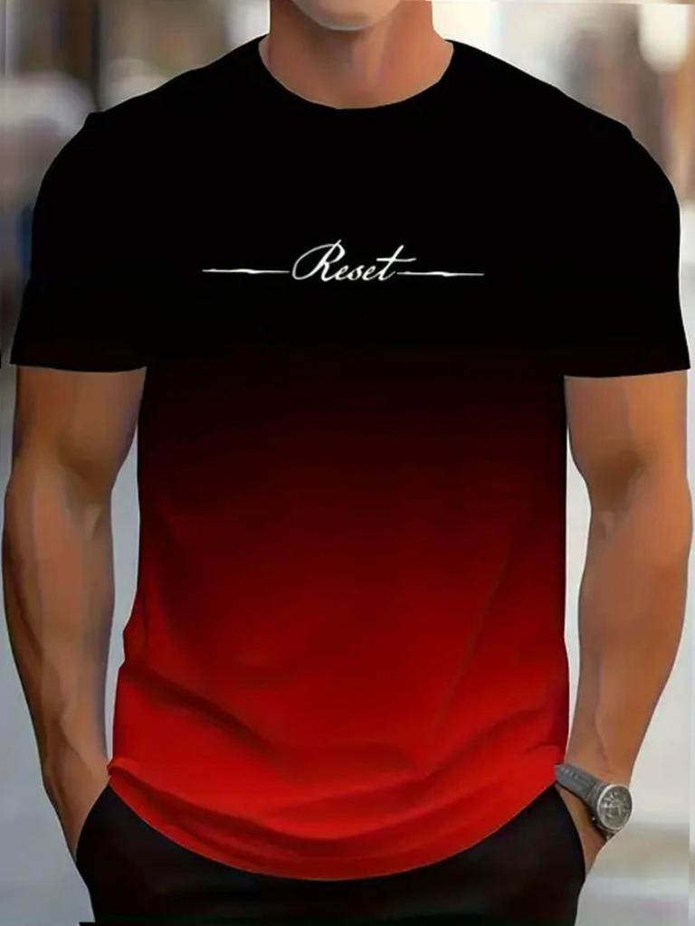 Men's Short Sleeve Summer Outdoor Breathable Round Neck T-shirt Short Sleeve Classic Stripe Pattern Large Size Loose Men's Short