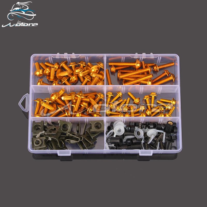 

201 шт. Комплект болтов, винтов, гаек и клипс для обтекателя мотоцикла, кузовные детали для GSXR600 GSXR750 GSXR1000 GSXR 600 750 1000 K5 K6 K7 K8 K9 K11 золотой