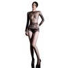 Women's Lace Briefs Back-Open Bodysuit with Bells, 1D Aurora Seamless Full-Body Stockings, Glossy Silky Sexy Lingerie, HH000213