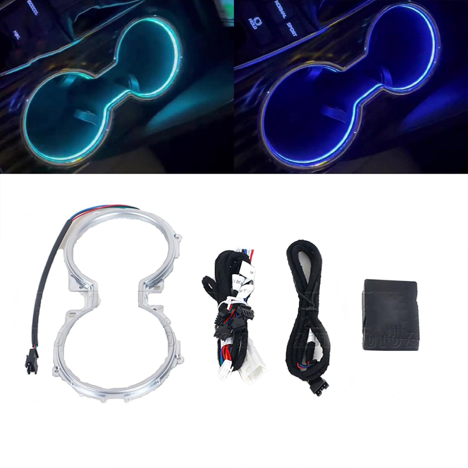 

For Toyota Camry 2018-2021 Water Cup Holder Ambient Light Storage Box Frame Decoration Lamp синий