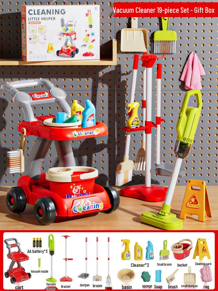 Children's Cleaning Trolley Play Set for Ages 3-6