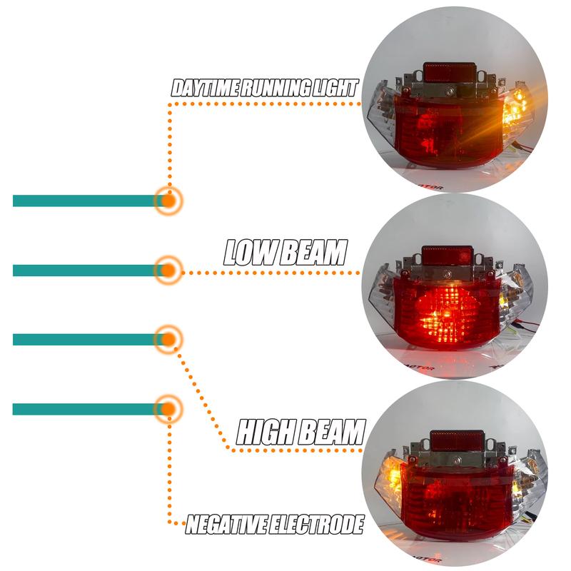 Motorcycle Tail Light Turn Signal Light Lamp for CHINESE TAOTAO SUNNY GY6 Engine 49cc 50cc Scooter Brake Light Modified Parts
