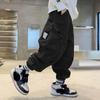 Boys Spring Autumn Children's Clothing Cargo Pants Children's Casual Large Size Sweatpants Boys Fake Zippers Cargo Pants