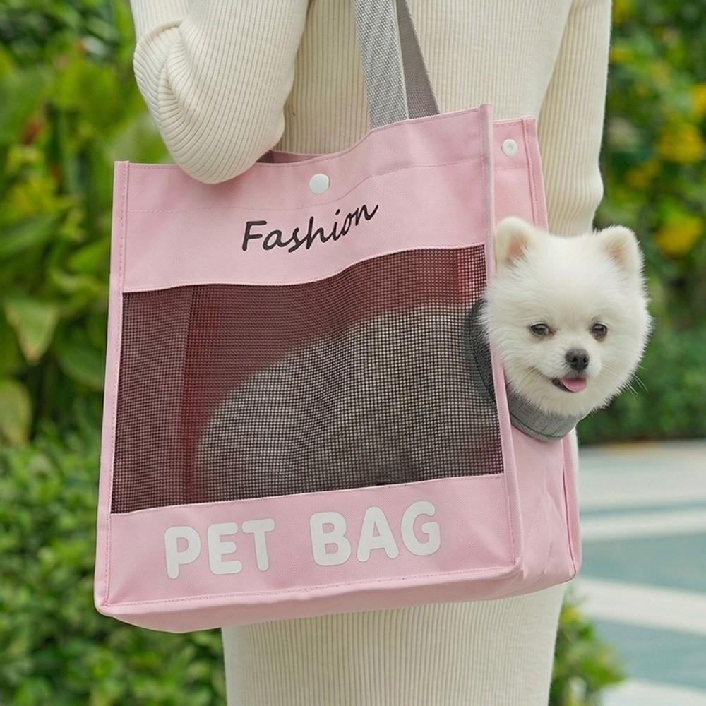 Soft Breathable Pet Tote Bag Mesh Portable Pet Bag Lightweight Pet Carrier Bag Outdoor Travel