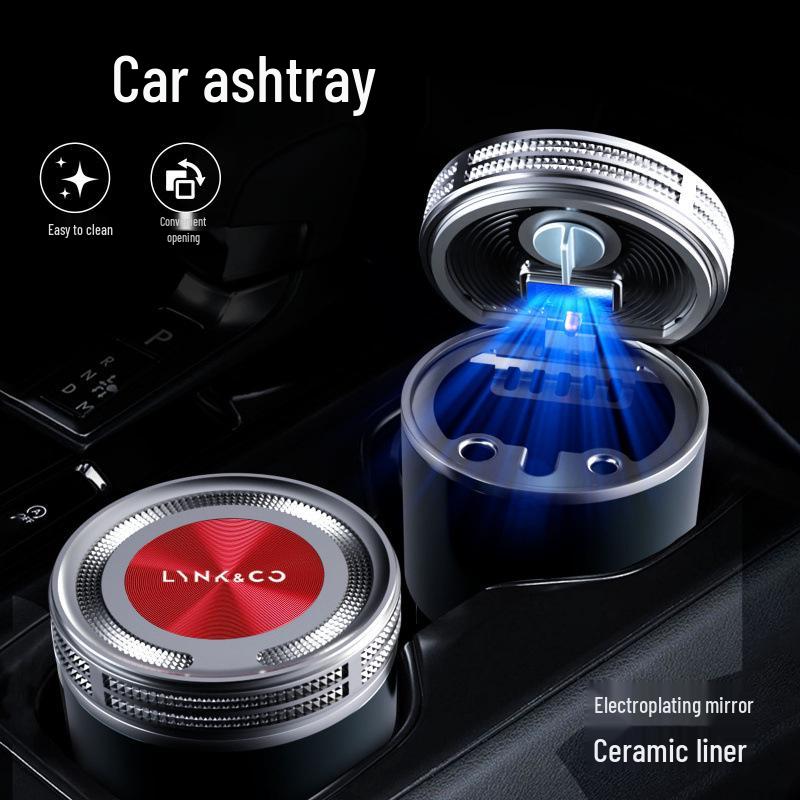 Compatible Ashtray with Cover & LED for Lynk & Co: 03, 09, 01, 06, 05, 02, and New Energy ZERO models.