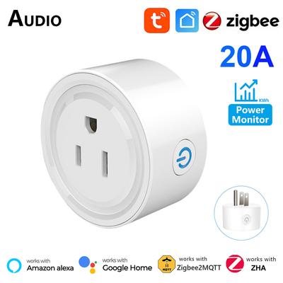 Zigbee Smart Plug 20a Us Power Strip Mini Outlet Bezdrátová zásuvka s monitorem energie Kompatibilní s Alexa Google Home Tuya Hub