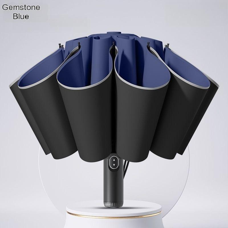 Fully Automatic Reverse Business Sun Umbrella Thickened Reinforced Wind-resistant Men's Car-mounted Sunshade Folding Umbrella