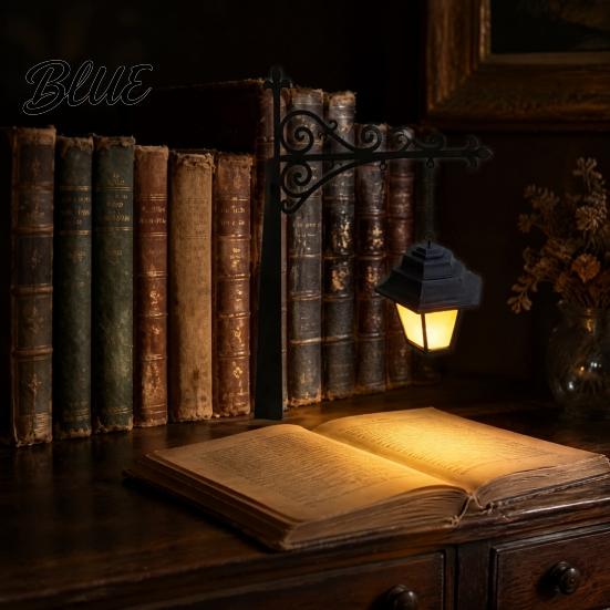 Ambient Book Light Vintage Lantern/Ghost Bookshelf Light  Metal Desk Lamp with Warm Lighting  Accent for Bookcases Retro Lovers & Library Study