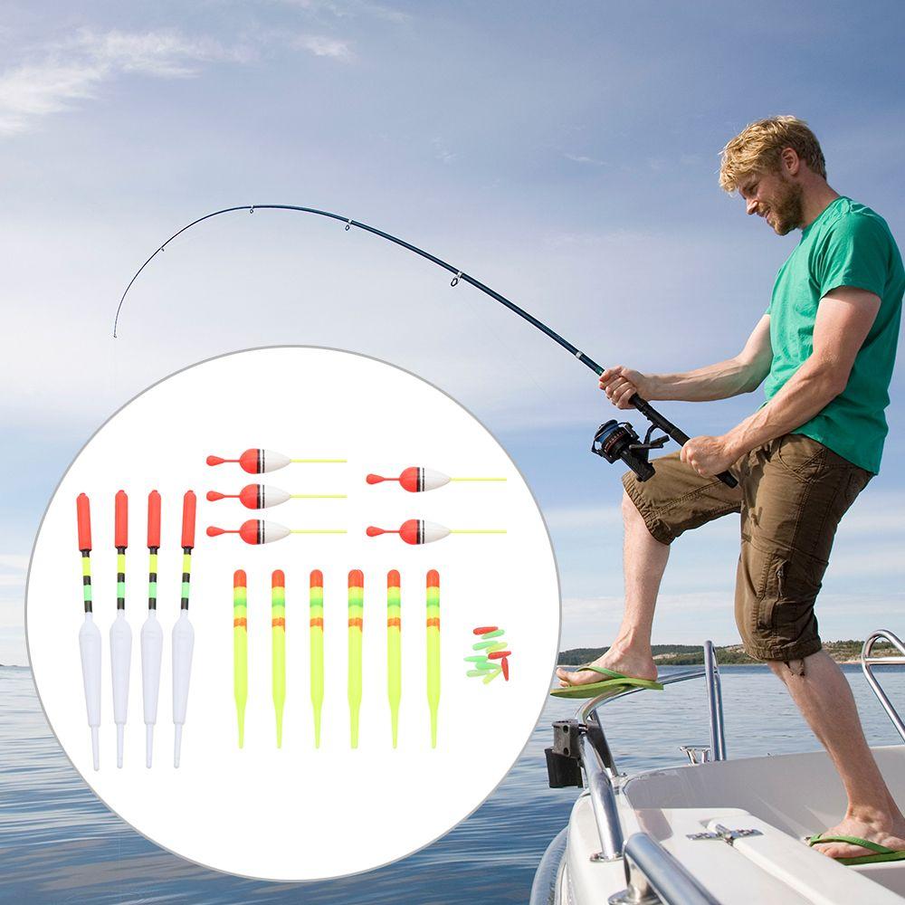 15Pcs Vertical Buoy Sea Fishing Floats Assorted Size Rubbers Fishing Lures for Most Type of Angling with Attachment