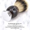 Parker Faux Horn Handle Silver Tip Badger Hair Shaving Brush with Stand Shaving Barber HHST 100% Men's [Item]