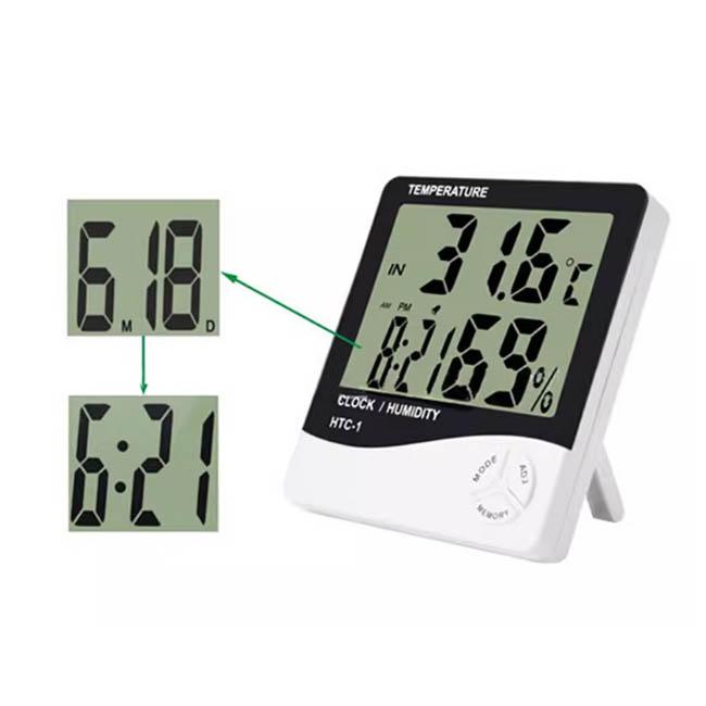 HTC-1 High-Precision Indoor Electronic Temperature and Humidity Meter, Home Thermometer and Hygrometer, Timer Alarm Clock