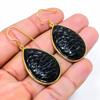 Black Onyx Gemstone Handmade 925 Sterling Silver Jewelry Earring 1.89" GK-6118