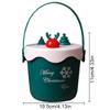 Portable Christmas Gift Box Eve Apple Packing Bag Santa Candy Snack Storage Bucket for Home Xmas Holiday New Year Party Supplies