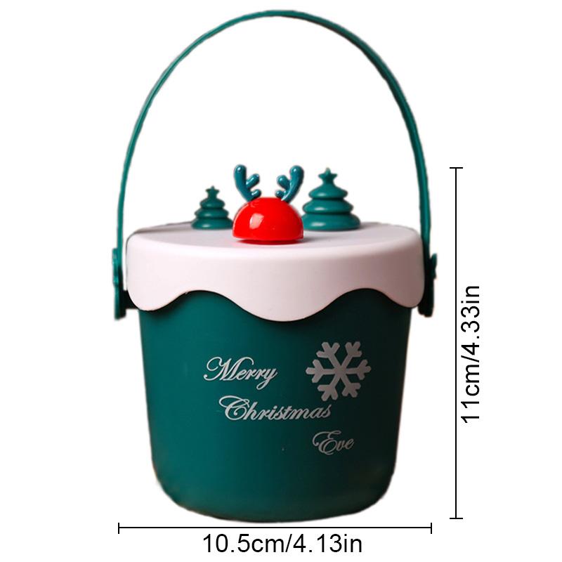 Portable Christmas Gift Box Eve Apple Packing Bag Santa Candy Snack Storage Bucket for Home Xmas Holiday New Year Party Supplies