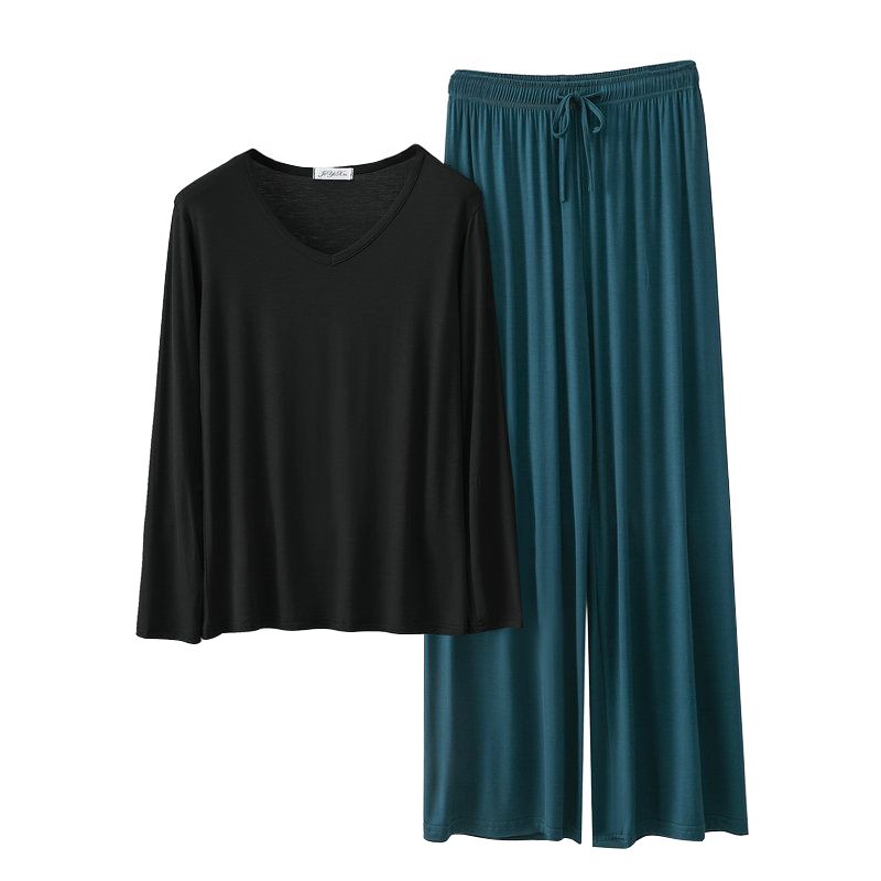 Women's Loose Casual Pajama Sets V-neck T-shirt and Drawstring Pants