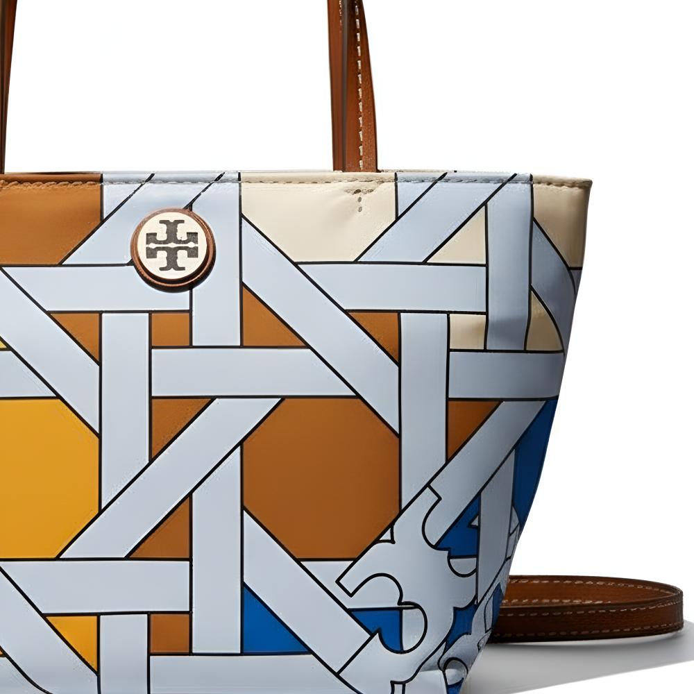 Tory Burch Woven Color Block Design Nylon Tote Bag Mini Women tote bags Multicolor 176042-400
