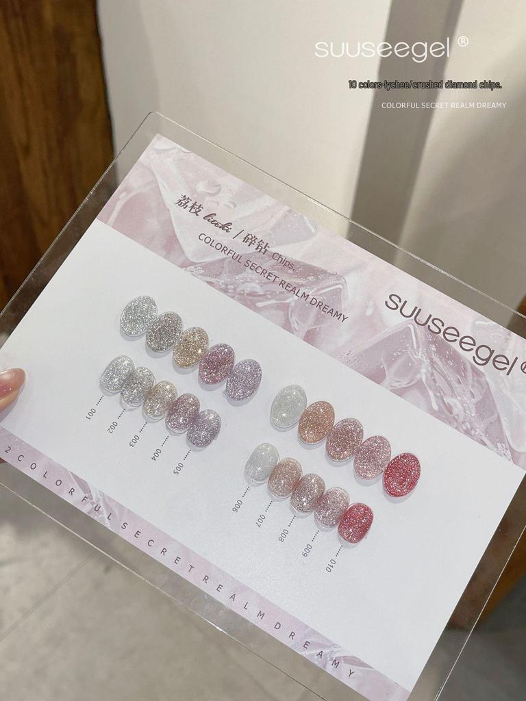 2025 High-End Nude Gel Nail Polish Bundle - 10 Colors, Crushed Diamond Finish, Ultra Glittering, Skin-Brightening