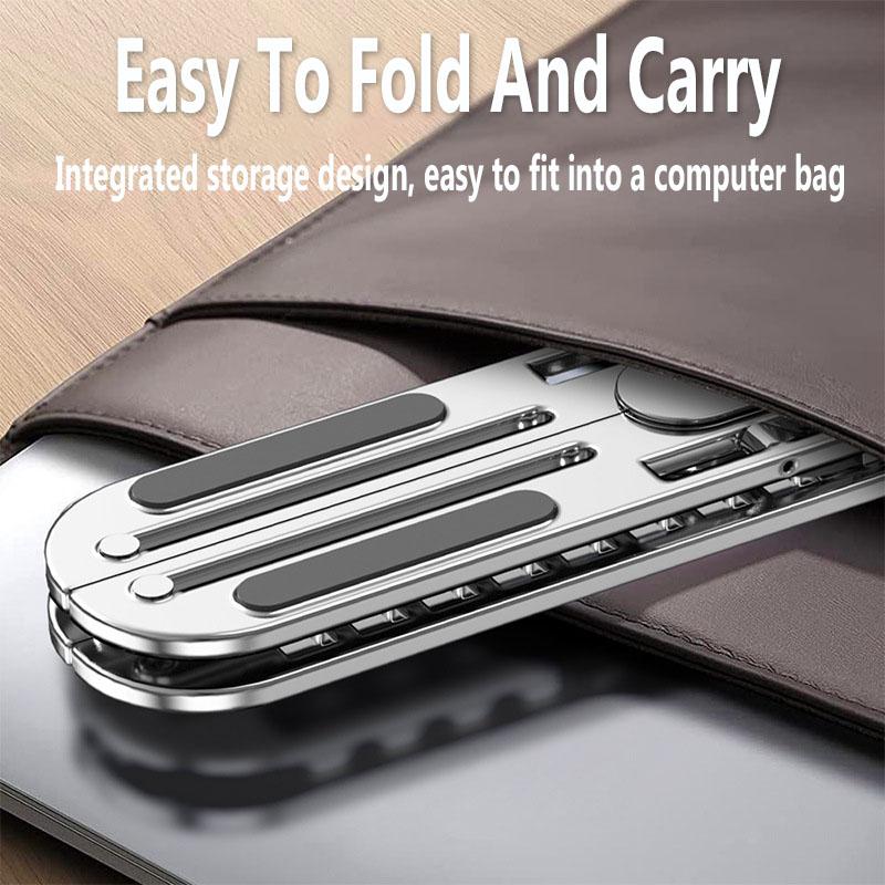NEW Aluminum Alloy Laptop Stand, Folding and Lifting Vertical Base, Height Increasing Computer Cooling, Tablet Stand