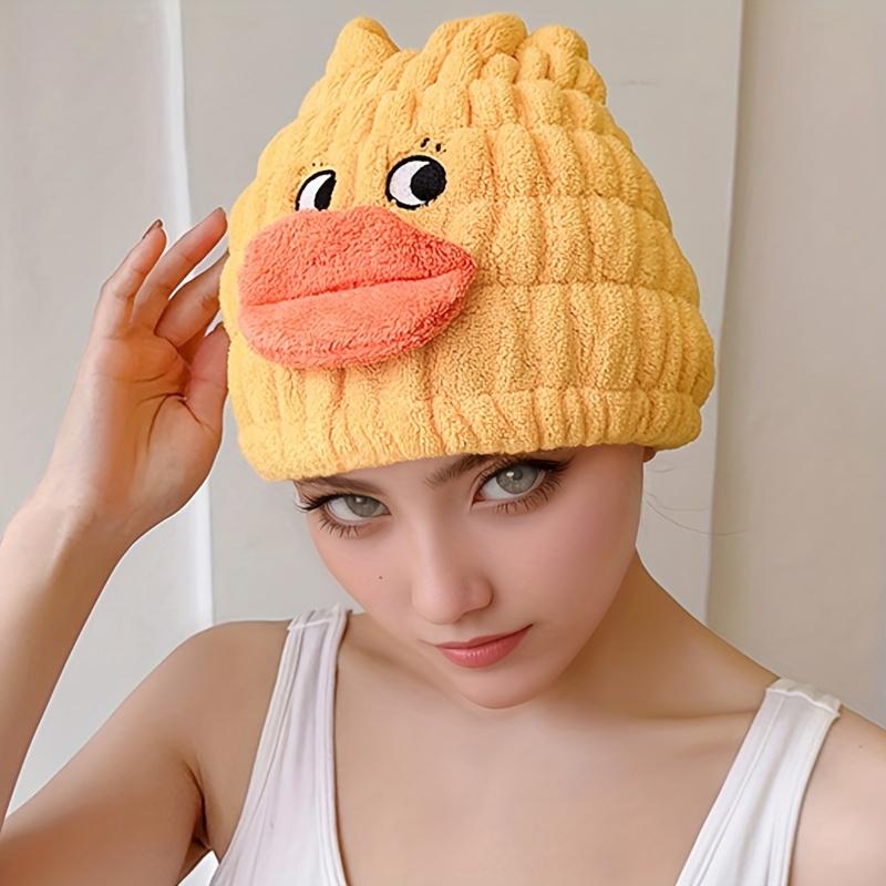 

Ультрамягкая быстросохнущая шапочка-полотенце для волос для женщин, милый дизайн с единорогом, суперабсорбирующая, не требует сушки феном, полиэстер жёлтый