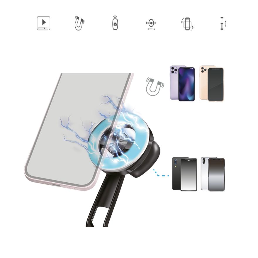 Selfie Stick Magnetic BT 5.0 LogiLink MagSafe 86cm Remote Control 360