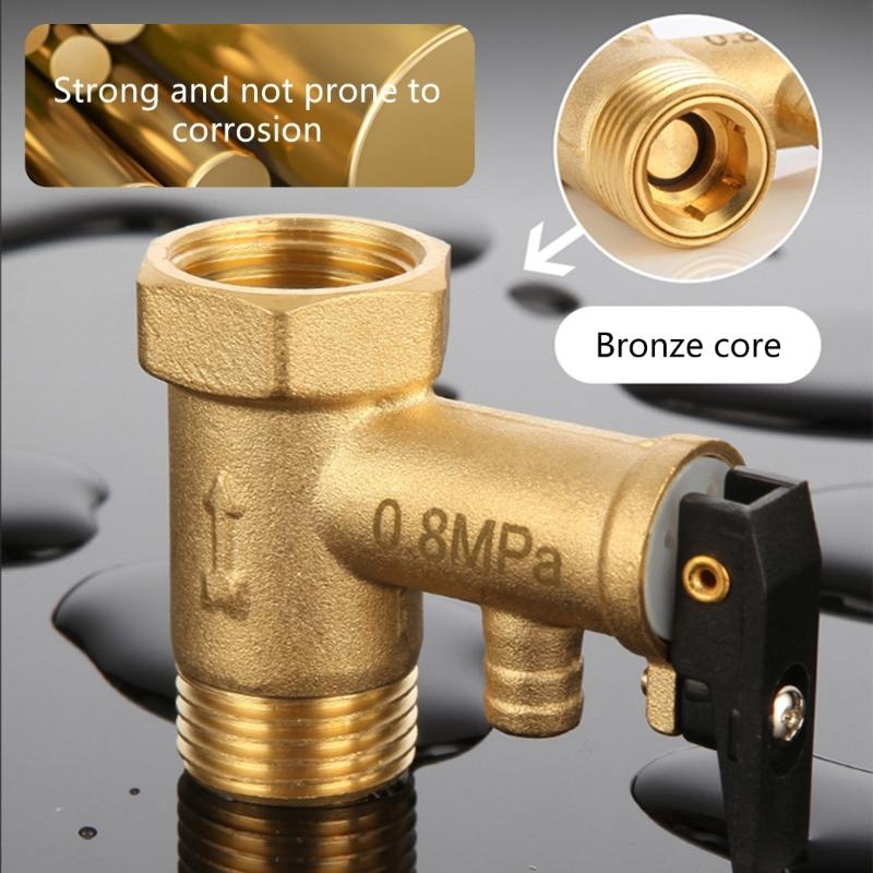 Valvole di Sicurezza a Pressione per Scaldabagni in Ottone Valvole di Sicurezza per Scaldabagni Elettrici Valvole di Sicurezza a Pressione Ridotta in Ottone da 1/2 pollice