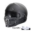 Vintage Open Helmet Full Face Casque  Chopper Bobble Style Motorbike Casco Moto 3/4 Jet Wind Face Shied Dot Approved
