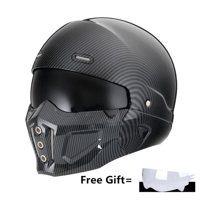 Vintage Open Helmet Full Face Casque Chopper Bobble Style Motorbike Casco Moto 3/4 Jet Wind Face Shied Dot Approved