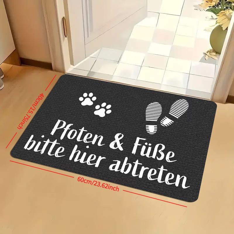 

1pc German Pfoten & Füße Door Mat - Comfortable And Soft, Washable Indoor/Outdoor Mat, Suitable for Entrance, Outdoor Door Mat