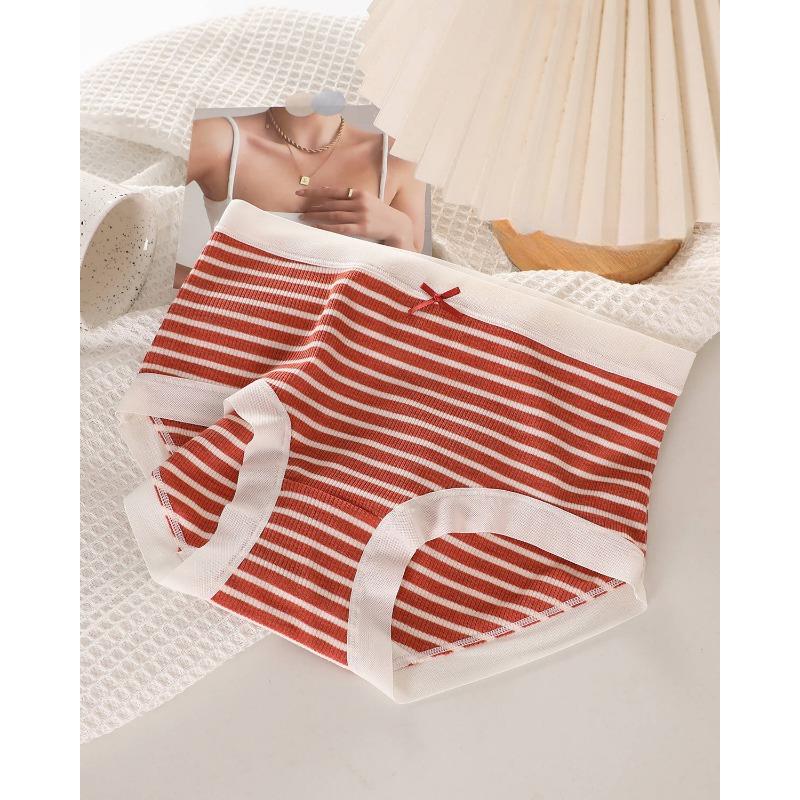 Minimally Clean New Style Striped Panties with No Trace and Antibacterial Triangle Women’s Panties
