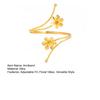Three-Dimensional Metal Armband, Floral Design Adjustable Open-Winding Arm Bangle, Lightweight Summer Armband for Vacation Daily Wear