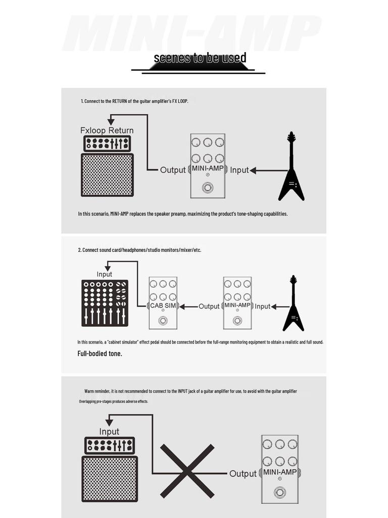 Mini-Amp Guitar Effects Pedal: Electric Guitar Amplifier & Rock/Electronic Instrument Accessory