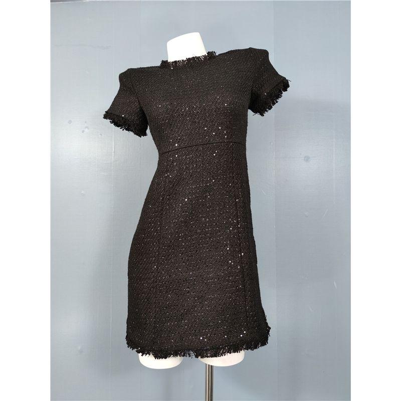 

Женское текстурное платье классического стиля с плетеными пайетками Black XS