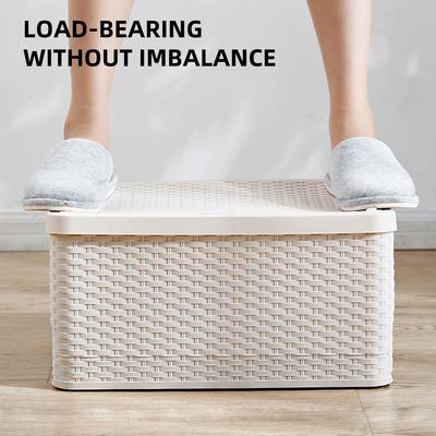 White Collapsible Storage Box ,Waterproof Storage Box Organizer Container with  Two Handle ,