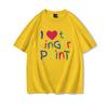 Valentinstag Partner Outfits Ich liebe es, mit den Fingern zu malen Ich bin Farbe T-Shirt Niedliches Herz Bunter Buchstaben Design Partner Shirt