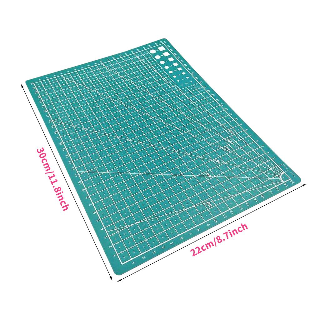 A4 Cutting Mat Single Sided Cutting Board Cut Pad DIY Tool with Clear Grid Lines Angles for Scrapbooking Art and Craft