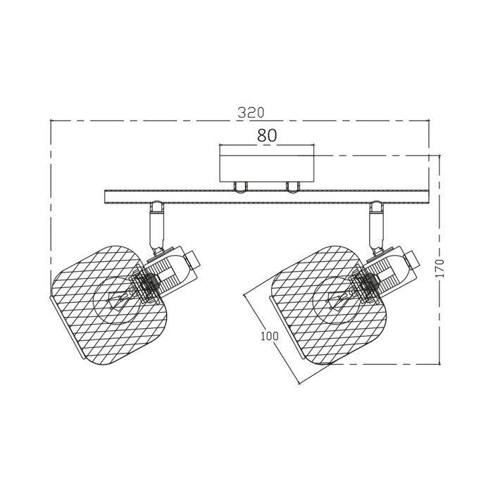 Plafonnier décoratif - BRAYTRON - BV03-00011 - Métal Noir et Bois - 2xE14 - IP20