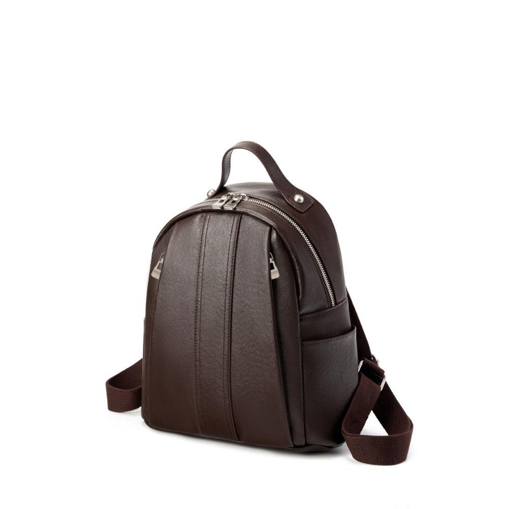 

Универсальный рюкзак из коровьей кожи большой вместимости, универсальный женский рюкзак, сумка из мягкой кожи темно-коричневого