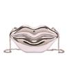 Bolso de Mano con Labios Dorados para Mujer Bolso de Hombro de Cadena Acrílica de Alta Calidad para Señoras Bolso de Noche Forma de Labios Cartera