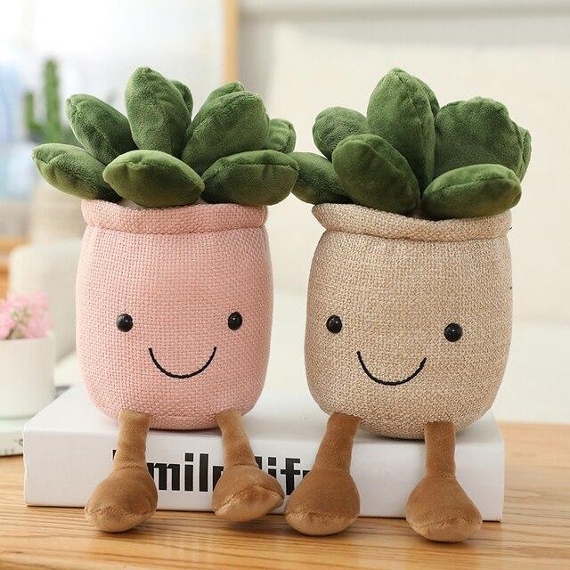 Succulent Plants Plush Stuffed Toys Soft Bookshelf Decor Doll Creative Potted Flowers Pillow Home Decor Kid Gift