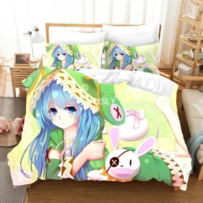 Date A Live Bedding Set Quilt Cover Pillowcases For Adult Kids Single Double Full Queen King Girl Kids Duvet Cover Home Textile