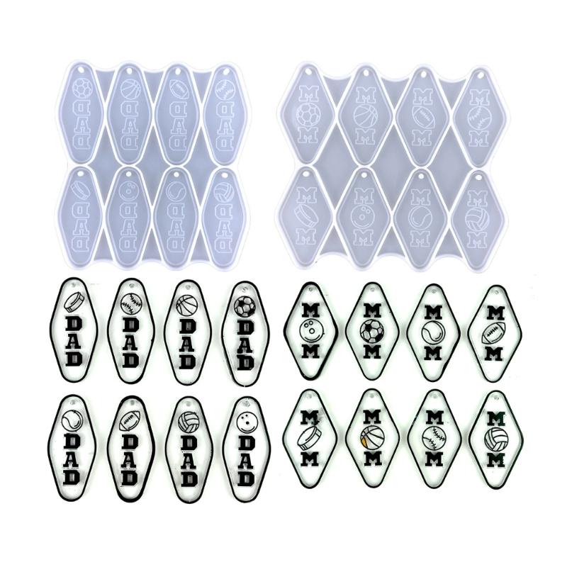 Rhombus Resin Mold DIY Jewelry Casting Mold Resin Keychain Mold Pendant Charms Mold with Hole Mother's Day Silicone Mold
